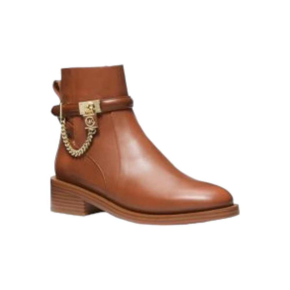 Michael Kors Hamilton Embellished Leather Ankle Boot Luggage - Medium - Picture 1 of 3